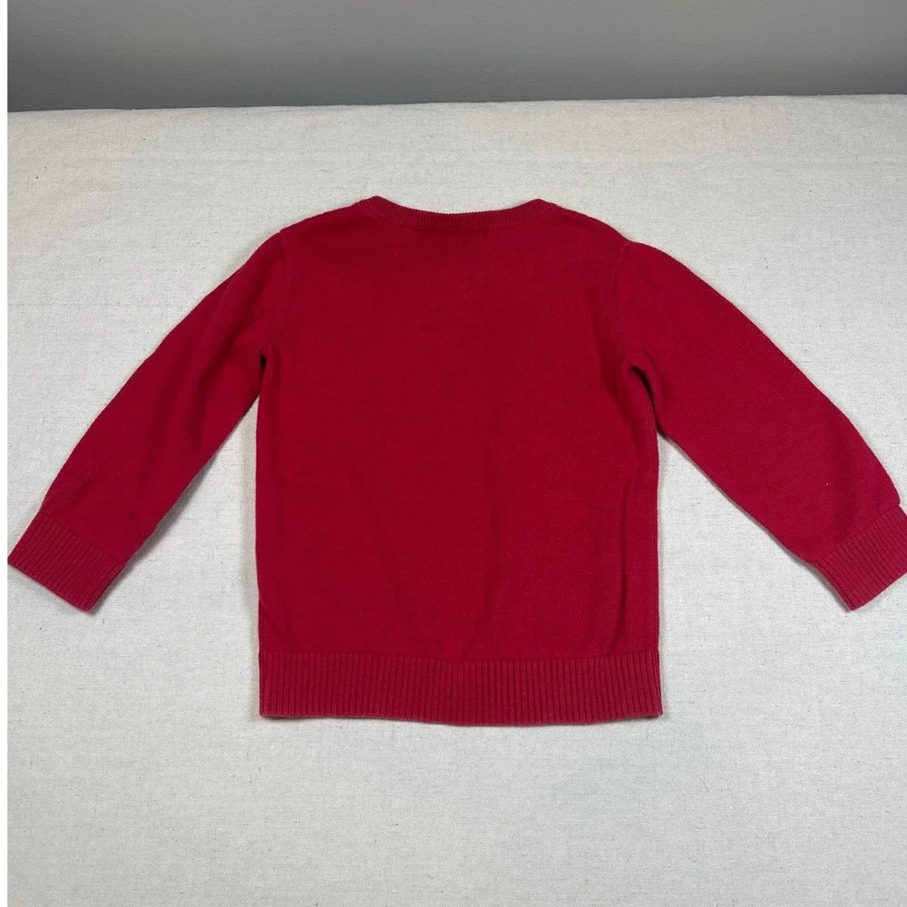 The Children's Place Boys Red V-Neck Knit Sweater 100% Cotton Size 4T